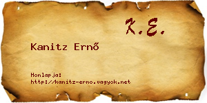 Kanitz Ernő névjegykártya