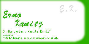 erno kanitz business card